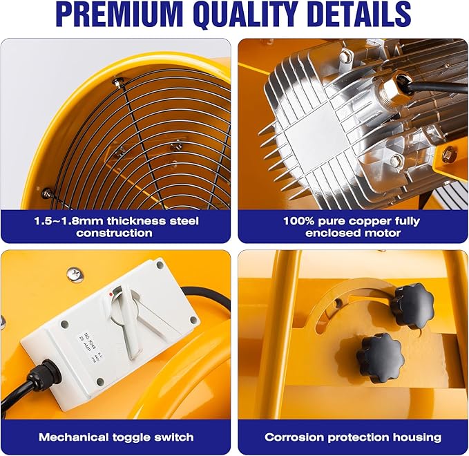iLiving Utility High Velocity Blower, Fume Extractor, Portable Exhaust and Ventilator Fan (Utility 16")