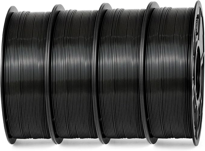 iSANMATE ASA 3D Printer Filament Bundle 4KG (8.8lbs), UV & Weather Resistant 3D Printer Filament Perfect for Outdoor Functional Parts, Black(4-Pack)