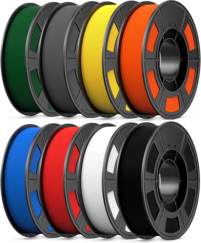 PETG Filament 1.75mm 250G*8, 3D Printer Filament Bundle, High Strength & Tangle-Free, Dimensional Accuracy +/- 0.03mm, Easy to Use, Fit for Most FDM 3D Printers, 0.25KG Spool, 8 Packs Bundle