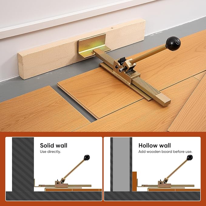 Flooring Jacks 2PCS with Scratch-Resistant Felt Pads, Hardwood Floor Jack, Laminate & Vinyl Plank Flooring Tool, Floor Gap Fixer for Wood Floors, Deck Board Straightening, Protect Floor from Scratches