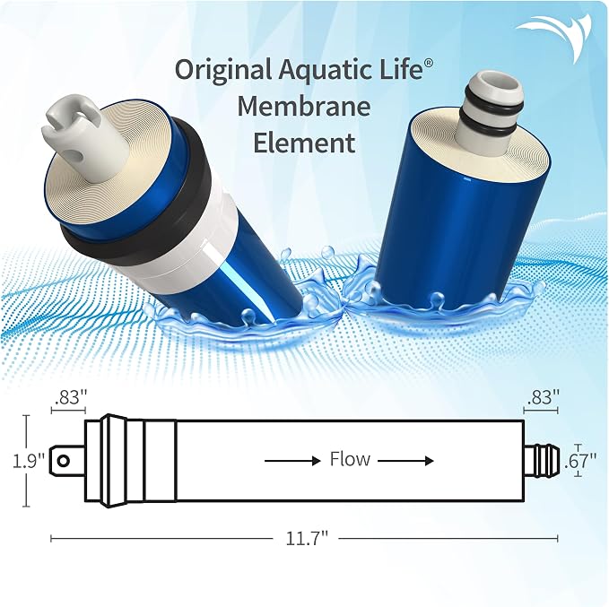 Aquatic Life 150 GPD Reverse Osmosis RO Membrane Filter Replacement for RODI Water Filter System Unit