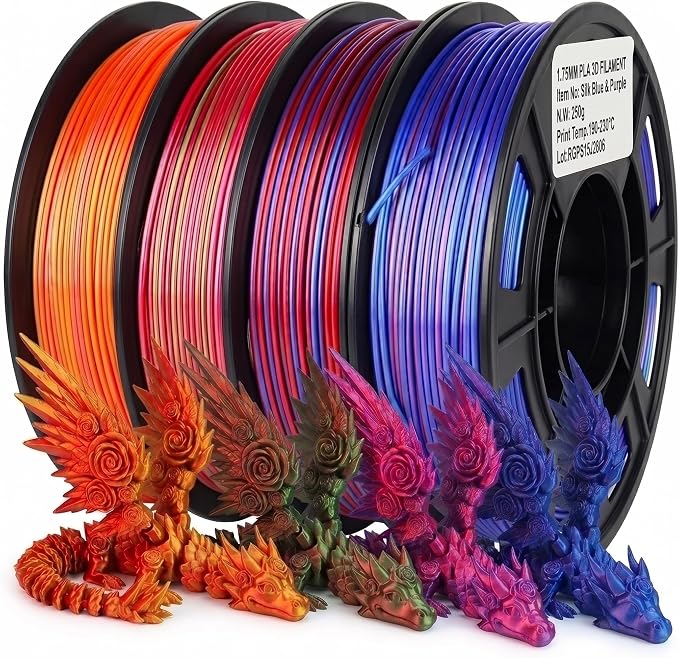 3D Printer Filament 1.75mm Filajoy3D 3D Printing Filament 250g*4 Dimensional Accuracy +/- 0.02mm for Most FDM 3D Printers