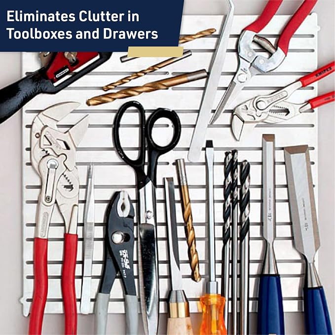 Kings County Tools Magnetic Tool Holder - 12x12in Garage Organization Panel - Magnetic Board Garage Shelving Tool Organizer Storage Rack - Wall Mount Magnetic Tool Holder Strip Panel for Workshop