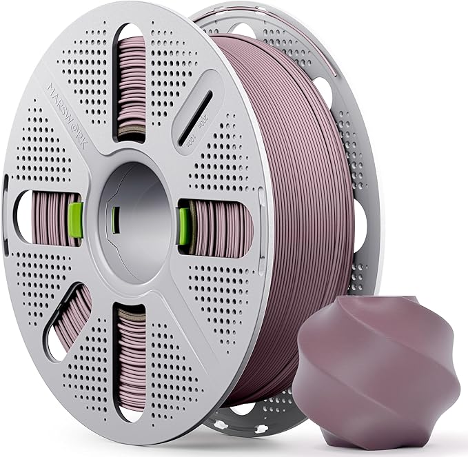 Matte PLA Filament with Quick-Swap Reusable Spool 1kg (2.2lbs), 1.75mm 3D Printing Filament, Compatible with Bambu Lab 3D Printers – Ash Purple