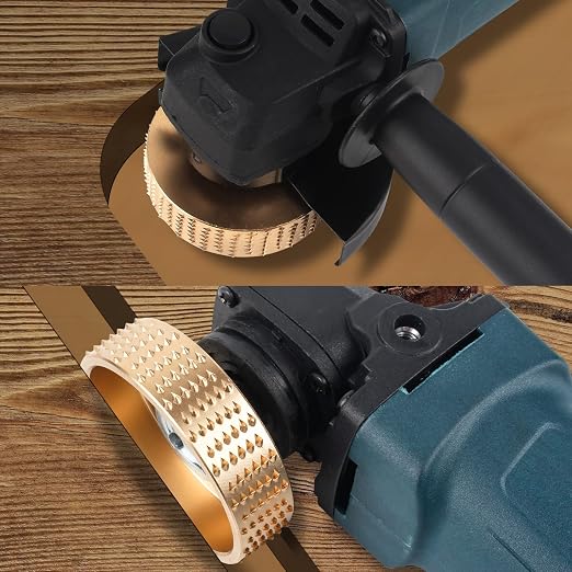 Pomsare 5PCS Angle Grinder Wood Carving Disc Set, Polishing Wheel Pad Sanding Disc for Wood, Stump Grinder Tool Grinding Shaping Disk, Cutting Wheel for 4 1/2 Angle Grinder Attachments Rotary Tool