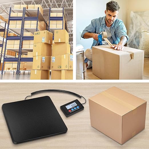 Fuzion Shipping Scale, 440LB x 10g High Accuracy Postal Scale, Hold & Tare | Carbon Fiber Platform, Digital Shipping Postal Scale for Packages, Luggage, Mailing, Postage, Battery & AC Adapter Included