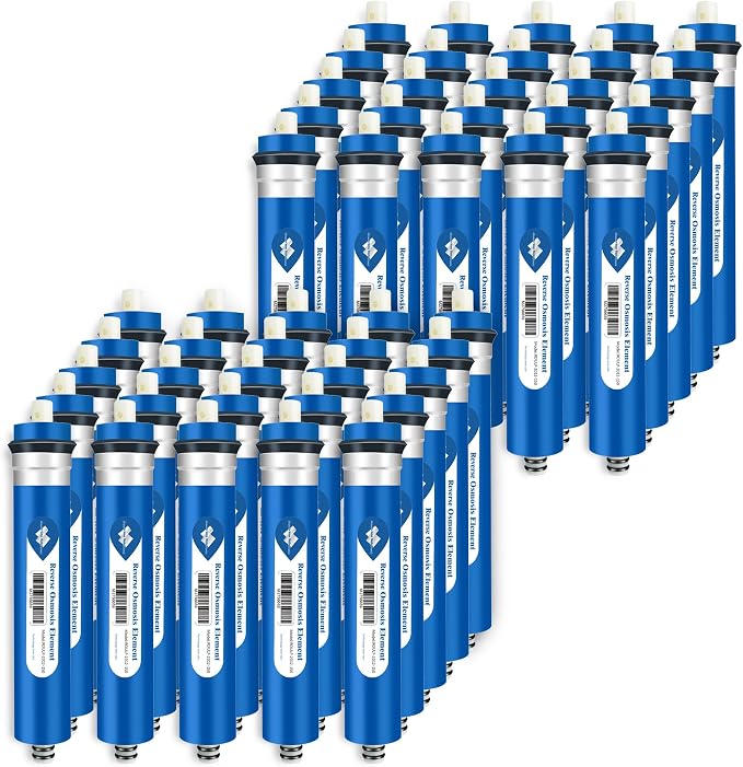 Membrane Solutions 150 GPD Reverse Osmosis Membrane 12" x 2" RO Membrane Water Filter Replacement Fits Under Sink RO Drinking Water Purifier System, 50-Pack