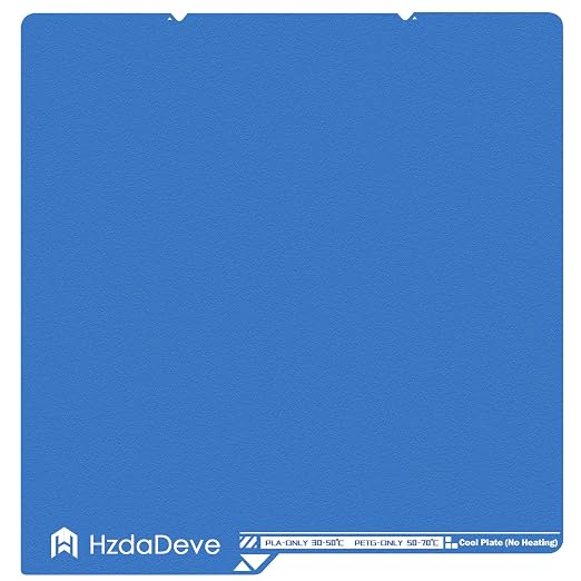 HzdaDeve Cool Plate for Kobra S1/Kobra X/Kobra 4 Low Temperature Cold Build Plate 264X276MM Double Sided Textured Board Sheet Bed PEI Platform for Anycubic 3D Printer (No Heating/No Glue)