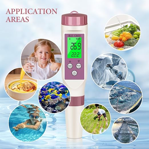 PH Meter 7-in-1 Tds Meter/Salinity Tester/pH Meter/EC Meter/Orp Meter/S.G Meter/Temp ph Tester Digital,PH Meter for Water 0.01pH Accuracy,Tds Meter with ATC.