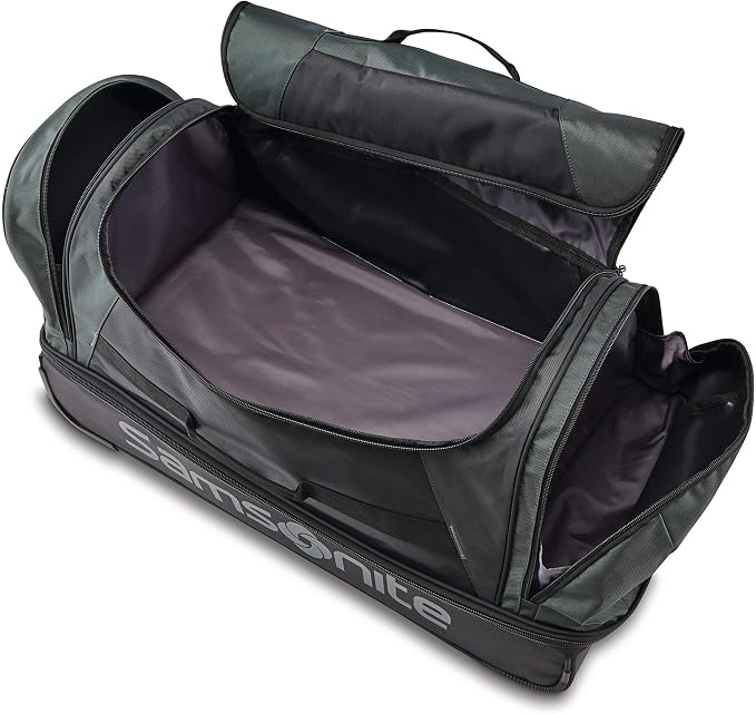 Samsonite Andante 2 Wheeled Duffel Bag – 32-Inch Durable Rolling Luggage with Inline Skate Wheels, Push-Button Handle & Spacious Compartments – Travel-Friendly and Lightweight - Moss Green/Black