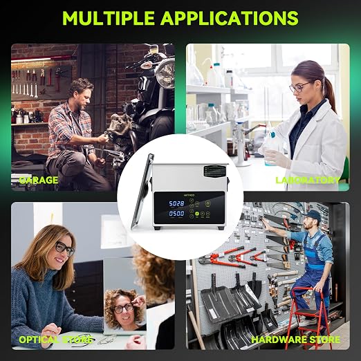 3L Ultrasonic Cleaner, One-Touch Cleaning,Heating, Deep Mode, ECO Energy-Saving Ultrasonic Cleaning Machine Excellent for Labs,Carburetor,Jewelry,Dentures,Automotive & Industrial Parts.