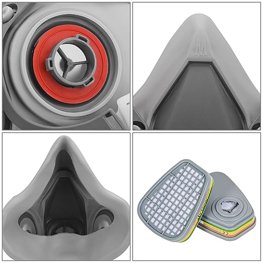 AirGearPro M-500 ABEK1-P2 Reusable Respirator Mask | Anti-Dust mask Ideal for Spray Painting, Sanding, Building work, DIY and more.