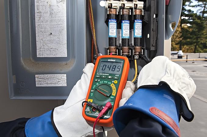 Extech EX355-12-Function True RMS Multimeter with Non-Contact Voltage Detection (NCV) | AC/DC V/A, resistance, capacitance, frequency, Type K, NCV, LoZ, low pass filter, included probe