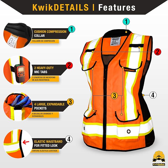 KwikSafety - Charlotte, NC - GODMOTHER (LOOSE FIT) Class 2 & Class 3 Safety Vest for Women [TABLET POCKET] ANSI OSHA