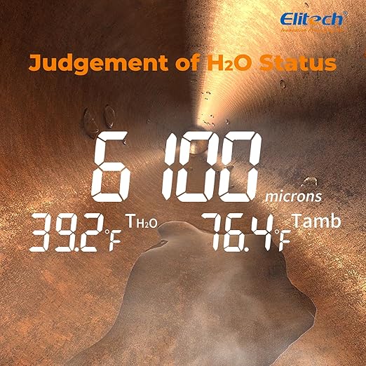 Elitech Full-Range Micron Gauge, 0-760000 Micron, Wireless Digital Vacuum Gauge with Adaptor Pressure Tester Meter HVAC, Alarms via APP, Offline Recording, 1/4" SAE, VGW-760Pro