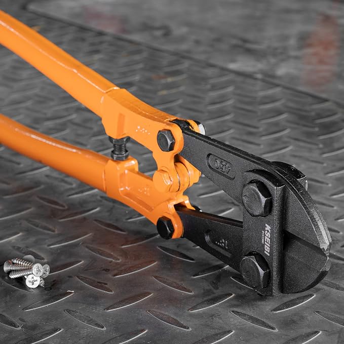 KSEIBI 141575 Small Bolt Cutters 14 inch, Heavy Duty Chrome Vanadium Wire Bolt Cutter with Soft Grip Ergonomic Handle, Ideal for Cutting Small Fences, Steel Wire, Chains, Screws, Locks, and Rivet