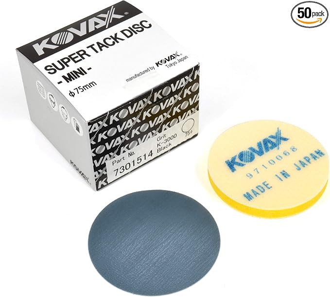 Super Buflex Flexible Dry 3 inch Mini-Sanding Discs, Black K-3000, Hook & Loop, 730-1514, 50 Discs + Interface Pad
