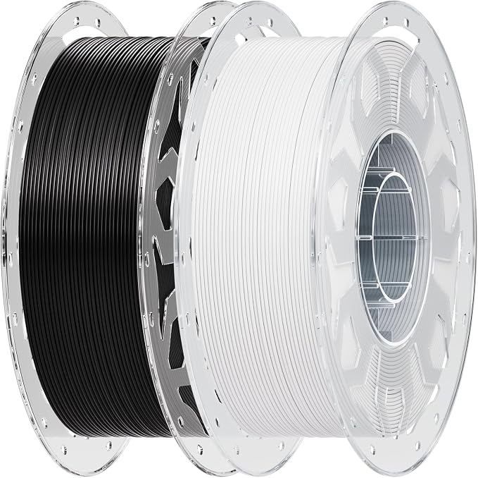 Creality 2 kg Black & White PLA 1.75mm Filament, 3D Printer Filament Bundle, 1.0kg (2.2lbs) Spool, Enhanced Toughness No Warp, Accuracy ±0.03mm Printing Filament, for 3D Printers