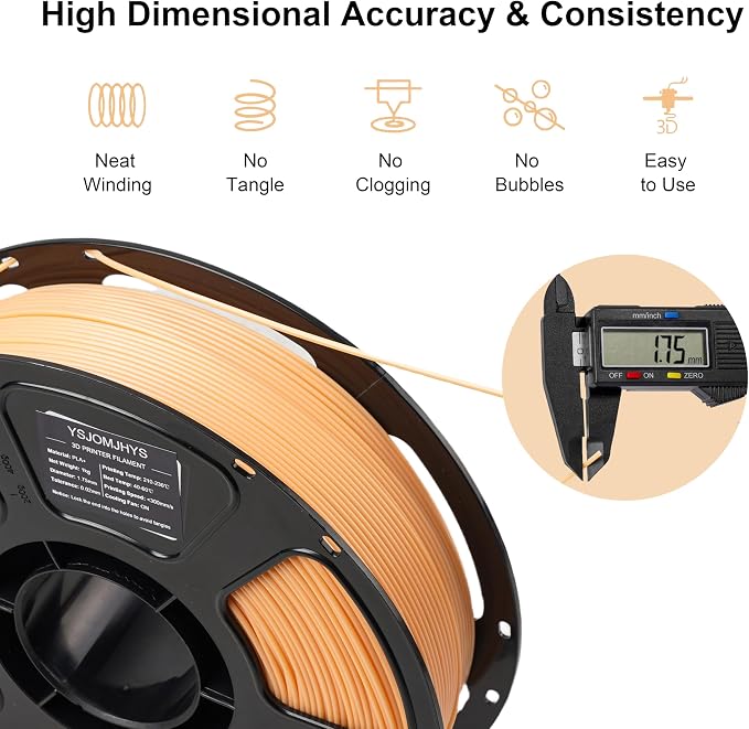 6 Pack 3D Printer Filament Bundle, 6KG PLA Plus 1.75 mm, Multi Color, 1KG per Spool, Tangle Free, Blue+Lake Blue+Pink+Eggshell Yellow+Brown+Skin