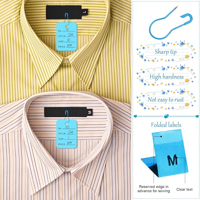 Chumia 3576 Pcs Tagging Guns for Clothes Labels Attacher Stitch Guns for Clothing with 3000 Barbs, 5 Needles and 100 Price Tags, Sewing Kit for Retail Stores, Garage Yard Sales(Sky Blue)