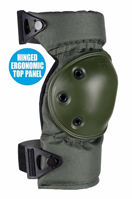 ALTA 52913.09 AltaCONTOUR Knee Protector Pad, Olive Green Nylon Fabric, AltaLOK Fastening, Flexible Cap, Round, Olive Green