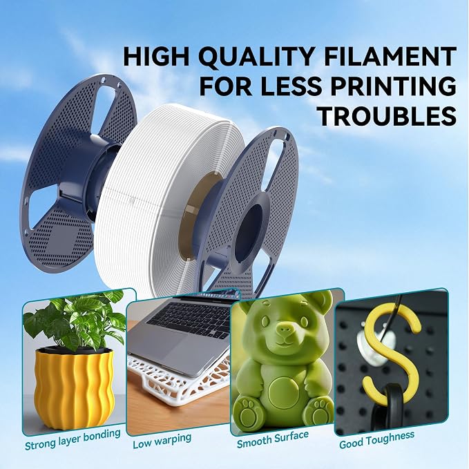 SUNLU 3D Printer Filament, Neatly Wound PLA Filament 1.75 mm, Dimensional Accuracy +/- 0.02mm, Fit Most FDM 3D Printers, 1kg Spool (2.2lbs), 330 Meters, Transparent 3D Printing Filament, Clear Green