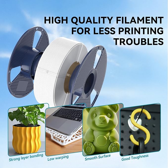 SUNLU PLA 3D Printer Filament PLA Filament 1.75mm, Neatly Wound 3D Printing Filament 1.75mm, Dimensional Accuracy +/- 0.02 mm, Fit Most FDM 3D Printers, 1kg Spool (2.2lbs), Transparent Orange Juice