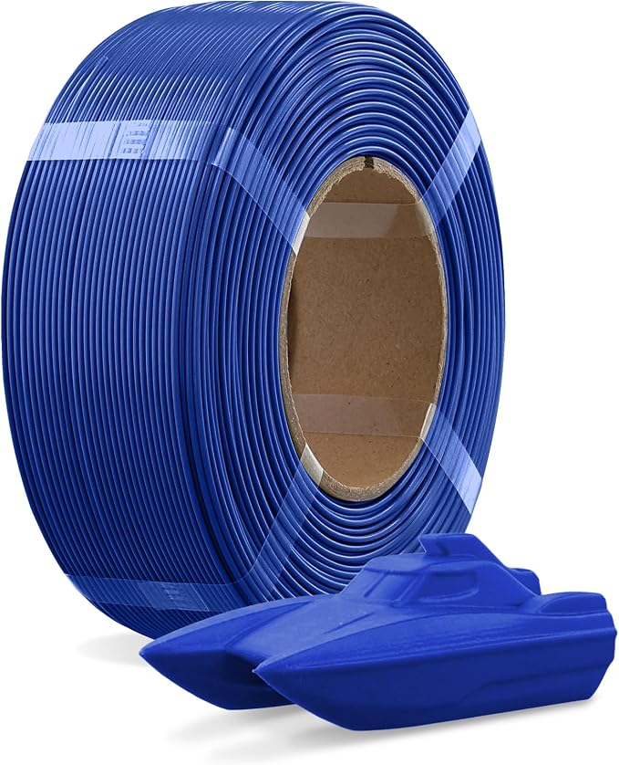OVERTURE Refill PETG 1.75mm Spoolless 3D Printer Filament, 1kg (2.2lb) Refilament for Bambu Lab Reusable Spool, Accuracy +/- 0.02 mm, Fit Most FDM 3D Printers(Blue)