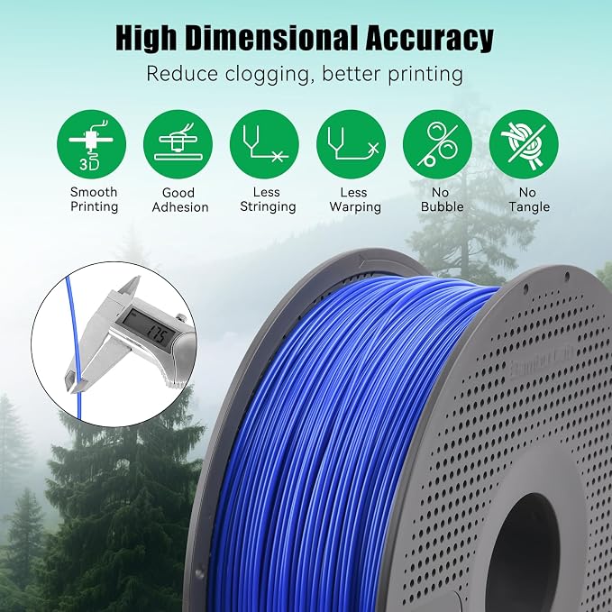 Bamboo Original 1.75MM ASA Filament UV Resistance and Highly Durable with Spool with RFID for Bambu Lab X1,P1 P2S,H2D AMS 1KG +/- 0.03mm (Gray 45102)