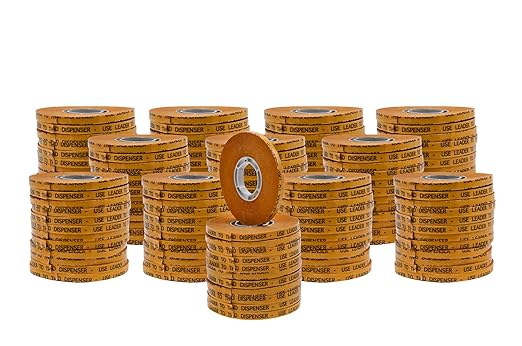 WOD General Purpose ATG Tape, 1/4 inch x 36 yds. (Set of 144 Rolls) Adhesive Transfer Tape Glider Refill Rolls Clear Adhesive on Gold Liner (Acid Free) RWATG20