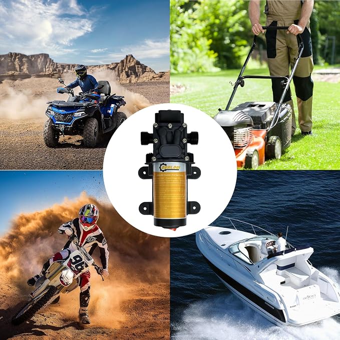 12V 75W Electric Fuel Transfer Pump – Self-Priming, Transfers 110 GPH Gasoline & Diesel, Portable for Cars, Trucks, Boats, Tractors & Farm Equipment