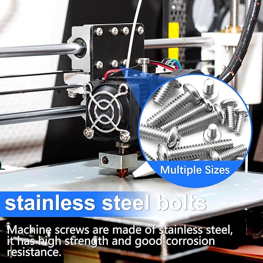 333Pcs Machine Screws Nuts and Bolts Assortment Kit, Stainless Steel Bolts 9 Sizes M3 M4 M5 M6 Phillips Pan Head Screw Assortment Kit for Furniture, Automotive, Appliance Repair, DIY Projects