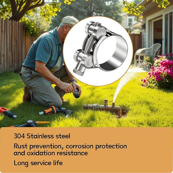 2PCS 48-51mm T-Bolt Hose Clamps Stainless Steel Heavy Duty DD038-48-51