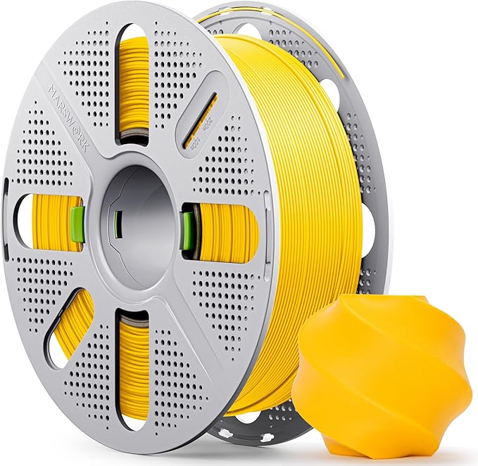 PLA Basic, Pre-Dried Filament with Quick-Swap Reusable Spool 1kg (2.2lbs), 1.75mm 3D Printing Filament Dark Yellow, Compatible with Bambu Lab 3D Printers – Sunflower Yellow