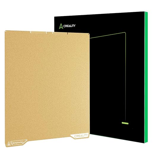 Creality Official K2 Build Plate, 270x293mm Textured PEI Sheet, Double Sided Magnetic Flexible Removable Spring Steel Printing Plate 3D Printer Bed Plate Gold(Without Magnetic Base)