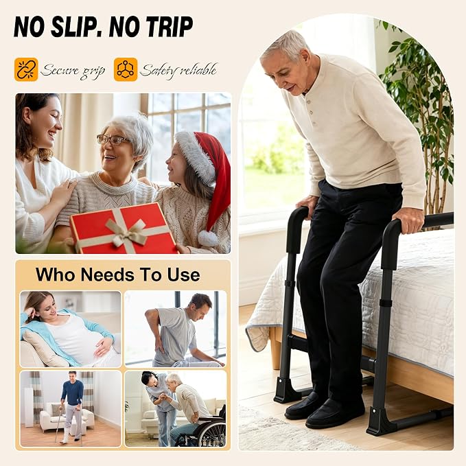Couch Stand Assist for Elderly, Adjustable Chair Assist for Elderly Sit to Stand, Heavy-Duty Senior Lifting Devices & Standing Aids for Seniors, 400lbs Capacity, Black Carbon Steel