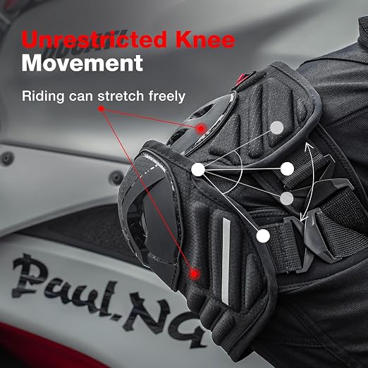 Scoyco Motocycle Knee Shin Pads for Adults - CE Level 1 Adjustable Motocross Knee Guards with TPU Protective & Dynamic Flex Racing Gear