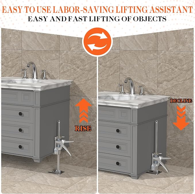 Labor-Saving Arm Jack Two-Piece Set for Wall Tile Positioning, Doors, Windows, Cabinets, Installation, Furniture Lift, Drywall Lift, Lift Tools (Silvery, 15.7)