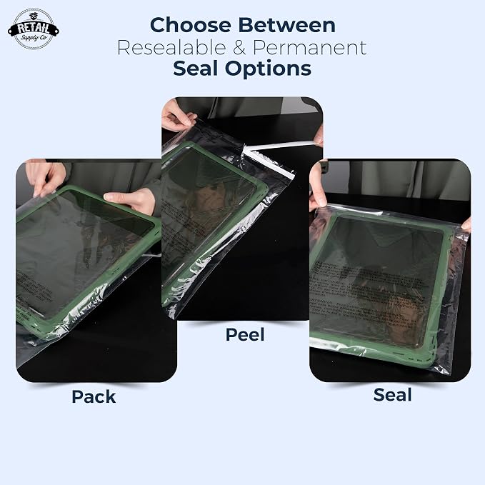 Poly Bags 11x14 Suffocation Warning 200 pc Resealable Clear Packaging Bags