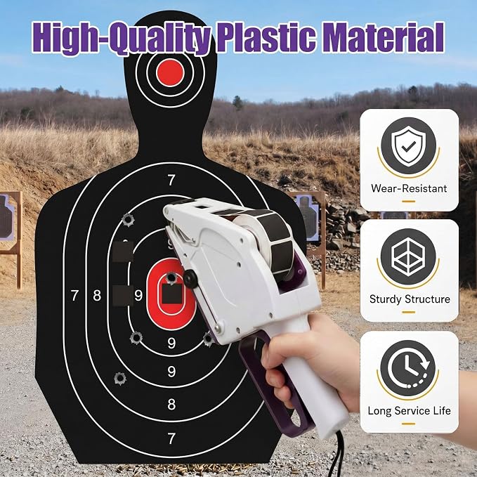 Target Paster Tape Gun, Manual Applicator Label Applicator with 2 Rolls Square Target Pasters Hand Held Portable Sticker Labeler for Retail Store Warehouse Targets Repair Yh-30