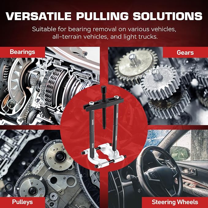 KOOPOOL Bearing Puller and Splitter Kit, Separator and Puller Set, Pinion Bearing Puller and Wheel Removal Tool, 5 Ton Capacity Bearing Separator with 2’’ and 3’’ Bearing Separator Jaws, 14Pcs