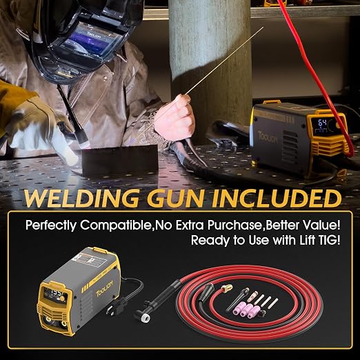 TOOLIOM 135A Stick/Lift TIG Welder 110V MMA ARC Welder Machine with Lift TIG Torch with LCD Display Portable Welding Machine