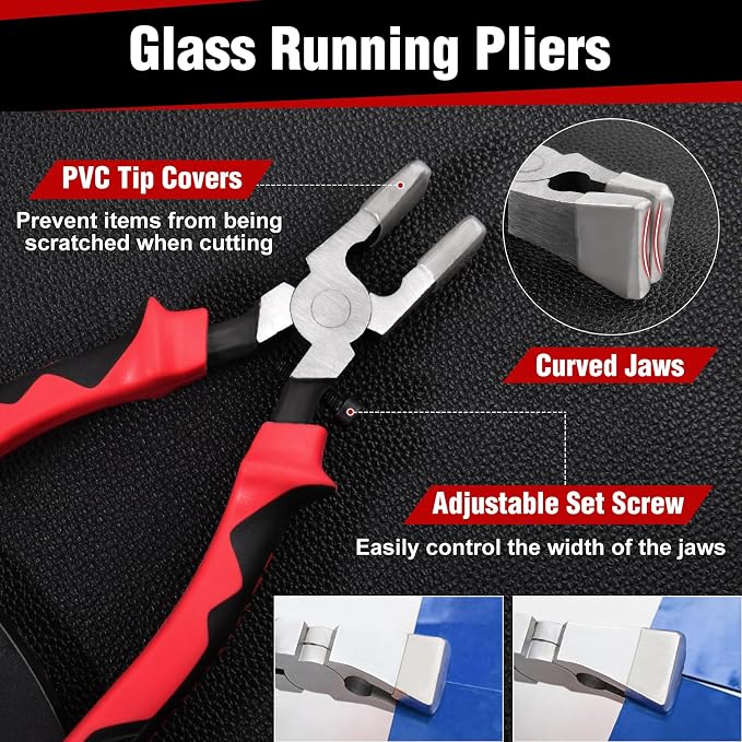10-Piece Glass Cutting Tool Set, Wheeled Mosaic Nipper, Glass Running Pliers with Curved Jaws, Ceramic Tile Nipper, Glasses Cutter Kit for Stained Glasses, Tiles, Mosaic, Mirrors Cutting