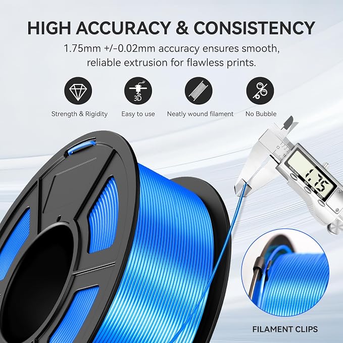 JAYO Silk PLA Filament Bundle 1.75mm 11KG, Metal-Like Shiny 3D Printer Filament, 1.1kg per Spool, Spool of 10, Black, White, Light Gold, Silver, Red Copper, Pink, Red, Blue, Green, Orange