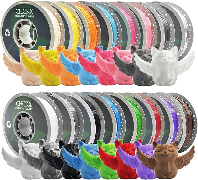 PETG 3D Printer Filament Bundle, 16Rolls,Dimensional Accuracy +/- 0.03 mm, 1kg Spool(2.2lbs), 1.75 mm Fit for Most 3D Printers,16-Multicolor Assortment