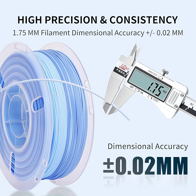 RAMBERY 4KG Matte Rainbow PLA 3D Printer Filament 4 Colors PLA Filament Bundle, 1.75mm 1kg(2.2lb) X 4 Pack, Blue-White/Red/Brown/Red-Purple