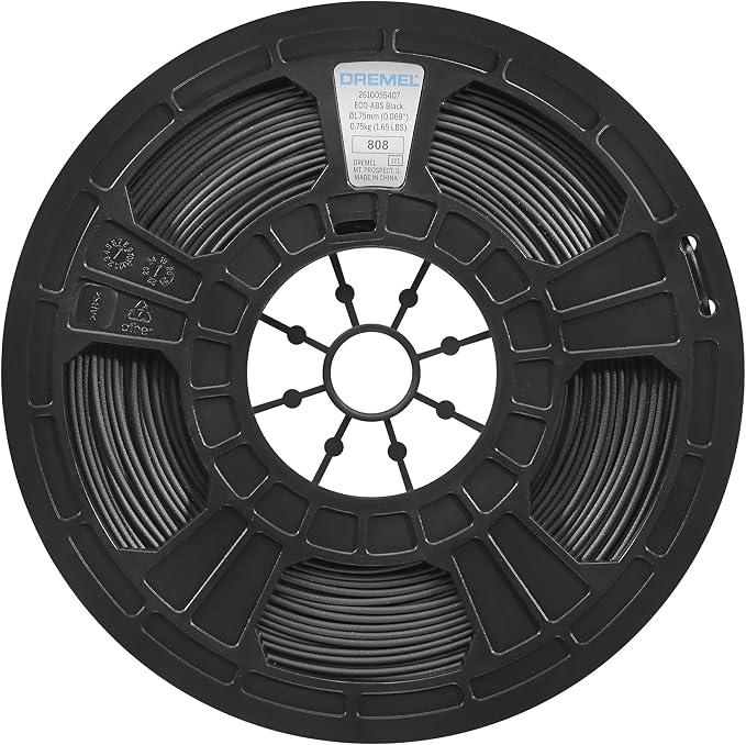 Dremel DigiLab ECO-BLA-01 3D Printer Filament, 1.75 mm Diameter, 0.75 kg Spool Weight, Color Black, RFID Enabled, New Formula and 50 Percent More per Spool
