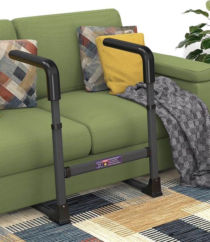 Couch Stand Assist for Elderly, Adjustable Chair Assist for Elderly Sit to Stand, Heavy-Duty Senior Lifting Devices & Standing Aids for Seniors, 400lbs Capacity, Black Carbon Steel