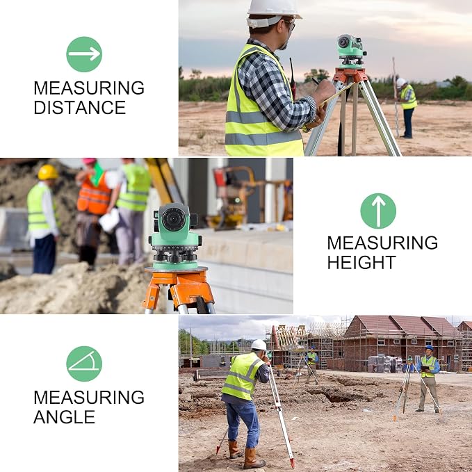 KEZERS 36X Transit Level,Automatic Optical Survey Level,High Precision Auto Level,Self-Leveling Tool for Builders,Waterproof/Height/Distance/Angle Measurement - KL-36X