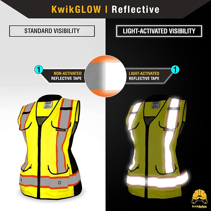 KwikSafety - Charlotte, NC - GODMOTHER (LOOSE FIT) Class 2 & Class 3 Safety Vest for Women [TABLET POCKET] ANSI OSHA